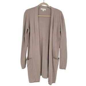 Barefoot Dreams Cozy Chic Lite Womens Knit Sweater Cardigan Size S Tan Lounge